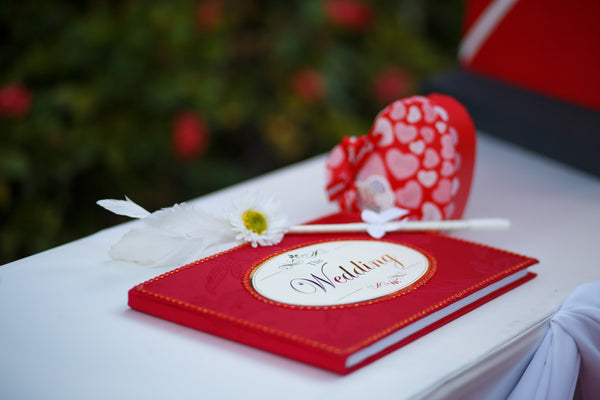 valentines wedding guest book 