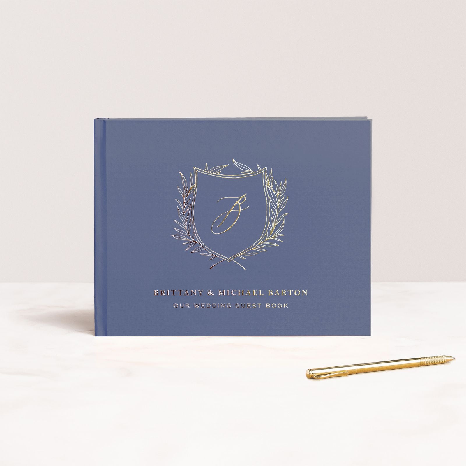 Crest Monogram Guest Book