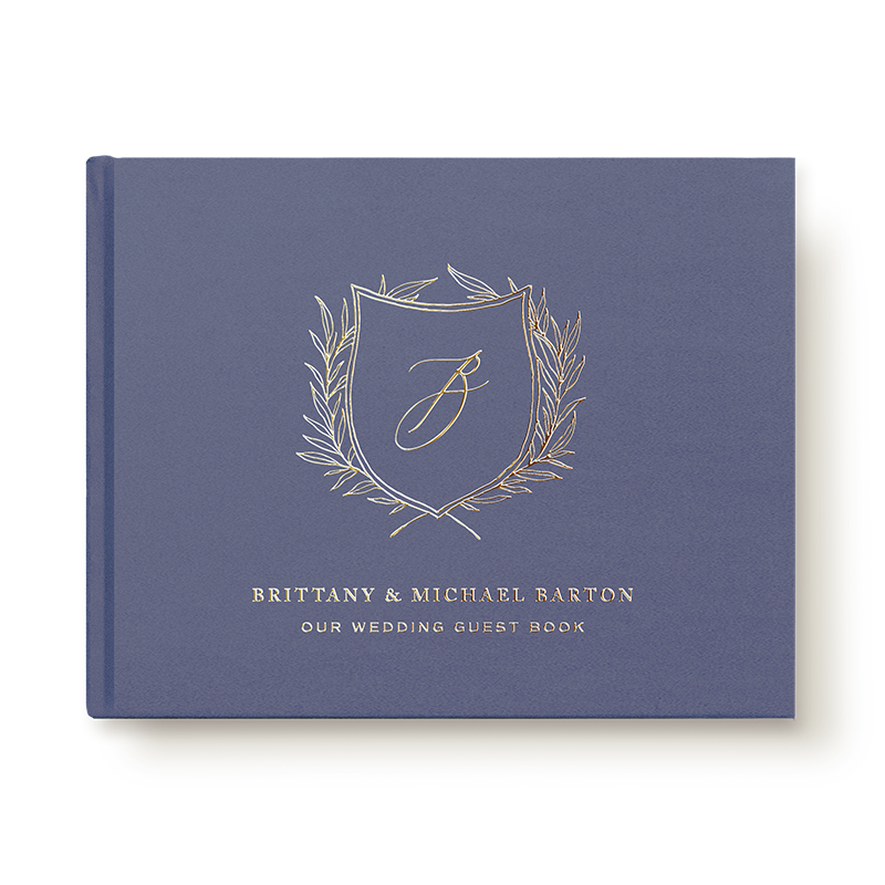 Crest Monogram Guest Book