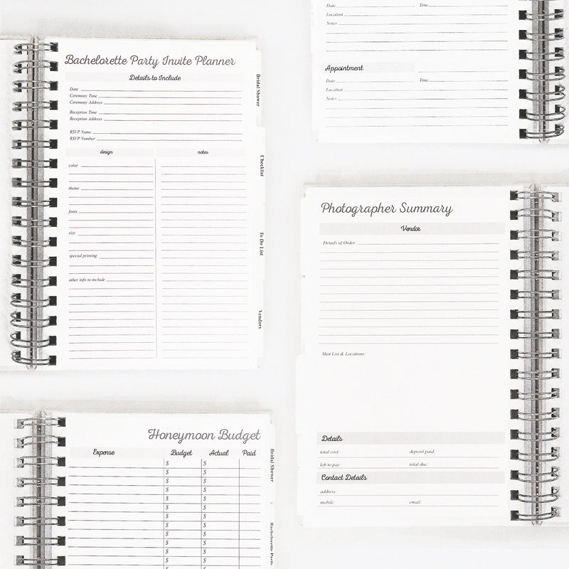 Wedding Planner | Personalized Wedding Planning Book | Dusty Blue Bridal Shower | Real Foil Book | Gift for Bride | Design: Elegant Laurel