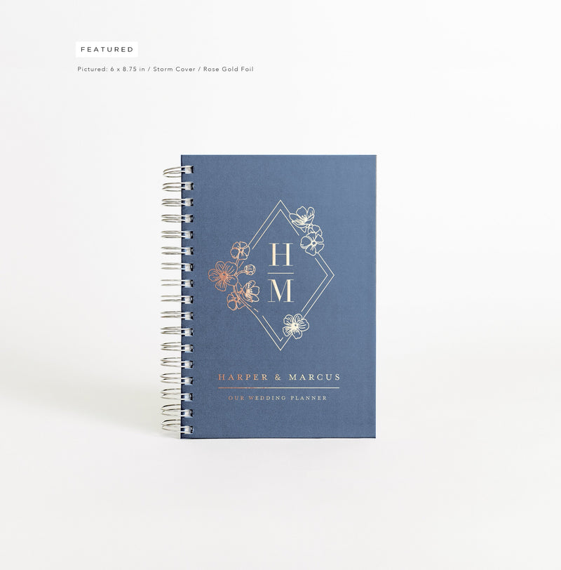 Wedding Planner | Personalized Wedding Planning Book | Dusty Blue Bridal Shower Gift | Something Blue | Design: Floral Line