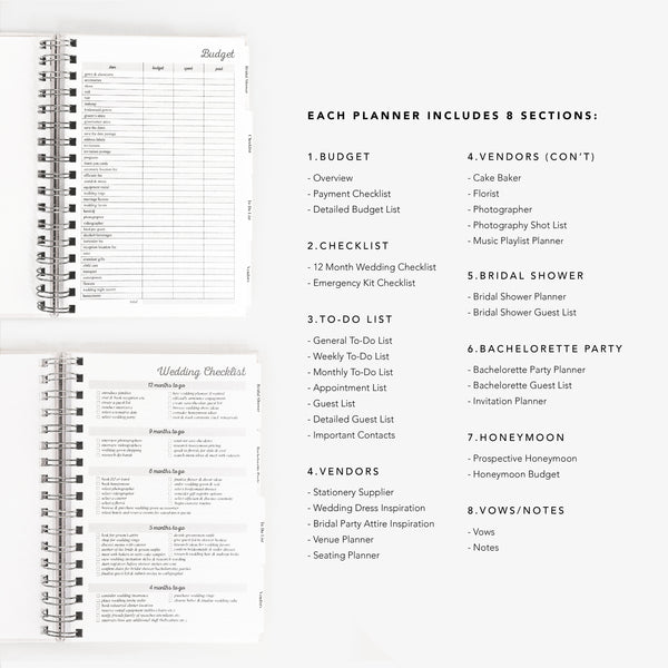 Wedding Planner | Personalized Wedding Notebook | Floral Bridal Shower Gift | Real Foil Book | Gift for Bride | Design: Dreamy Floral