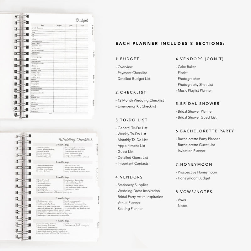 Wedding Planner | Personalized Wedding Book | Custom Bridal Shower Gift | Foil Book | Gift for Bride | Bridal Planner | Design: Botanical