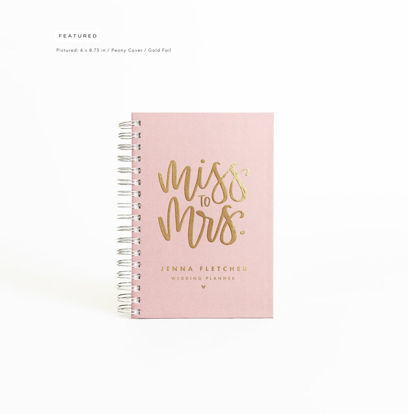 Wedding Planner | Personalized Wedding Planning Book | Custom Bridal Shower Gift | Real Foil Book | Gift for Bride | Design: Miss To Mrs