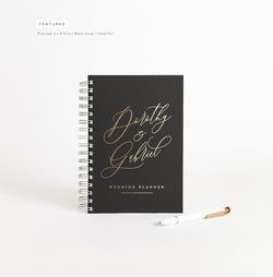 Wedding Planner | Personalized Wedding Planning Book | Black Bridal Shower Gift | Engagement Gift for Bride | Design: Black Tie