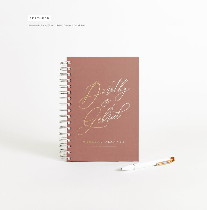 Wedding Planner | Personalized Wedding Planning Book | Terracotta Bridal Shower Gift | Engagement Gift for Bride | Design: Black Tie